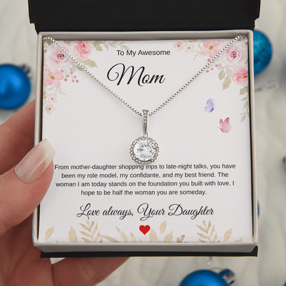 Mother-Daughter Eternal Bond Pendant - She Taught Me How To Shine