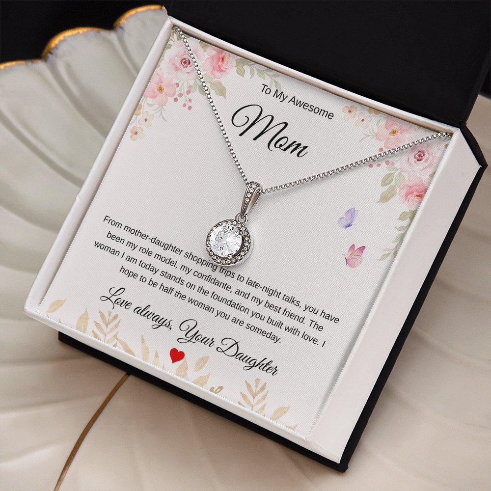 Mother-Daughter Eternal Bond Pendant - She Taught Me How To Shine