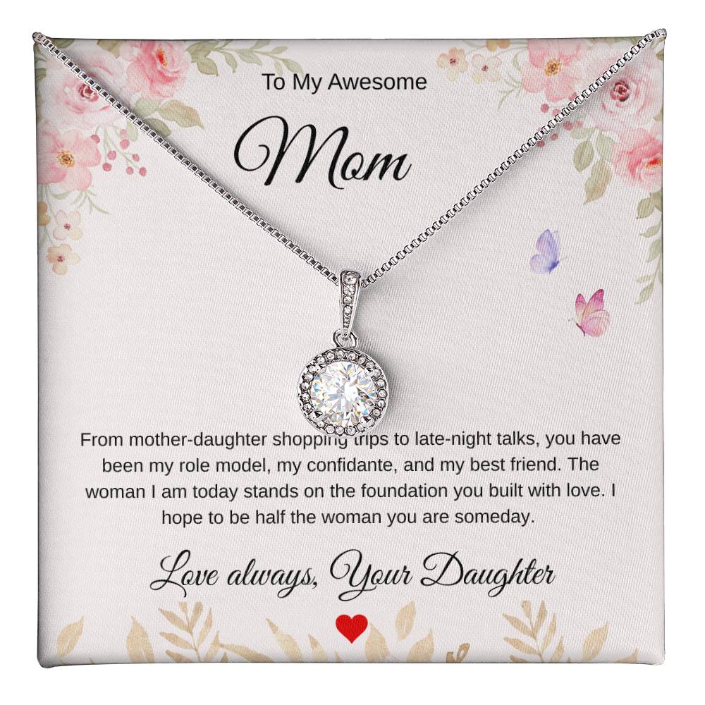 Mother-Daughter Eternal Bond Pendant - She Taught Me How To Shine