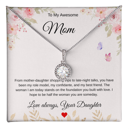 Mother-Daughter Eternal Bond Pendant - She Taught Me How To Shine
