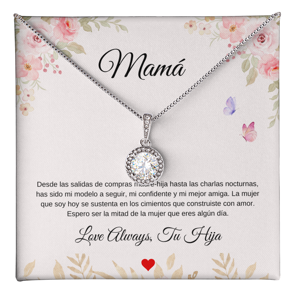El collar de vínculo eterno madre-hija: Ella me enseñó a brillar