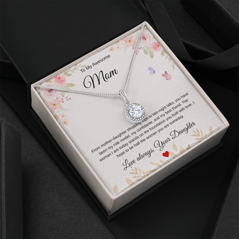 Mother-Daughter Eternal Bond Pendant - She Taught Me How To Shine
