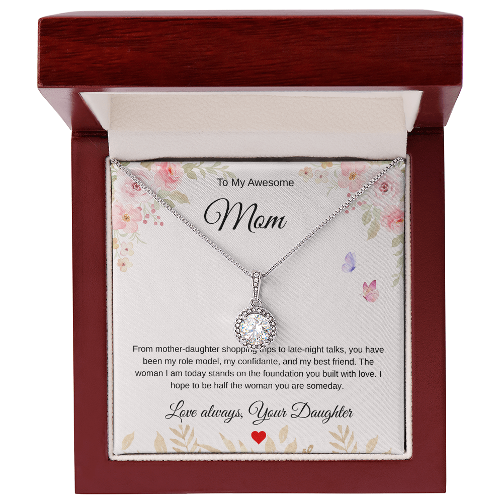 Mother-Daughter Eternal Bond Pendant - She Taught Me How To Shine