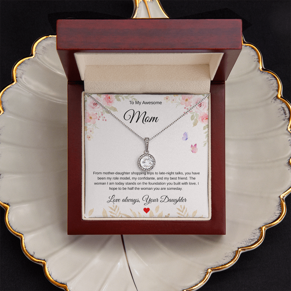 Mother-Daughter Eternal Bond Pendant - She Taught Me How To Shine